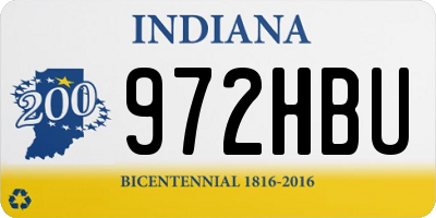 IN license plate 972HBU