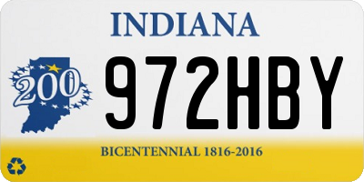IN license plate 972HBY