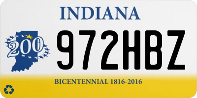 IN license plate 972HBZ