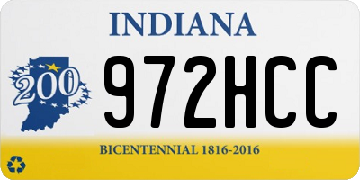 IN license plate 972HCC