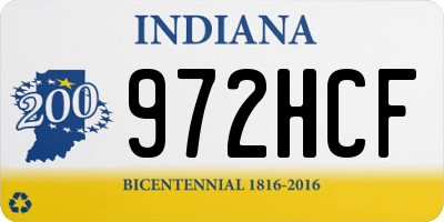 IN license plate 972HCF