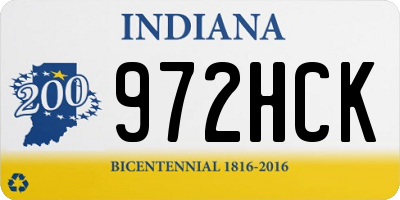 IN license plate 972HCK