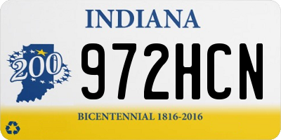 IN license plate 972HCN