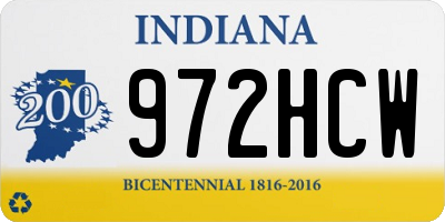 IN license plate 972HCW