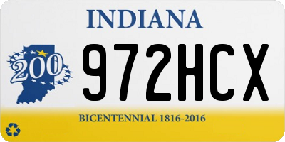 IN license plate 972HCX