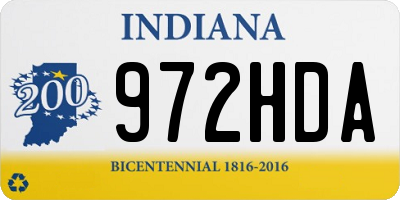 IN license plate 972HDA