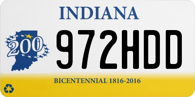 IN license plate 972HDD