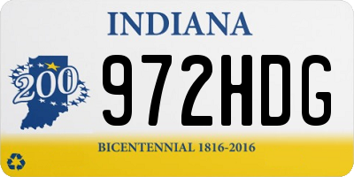 IN license plate 972HDG