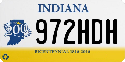 IN license plate 972HDH