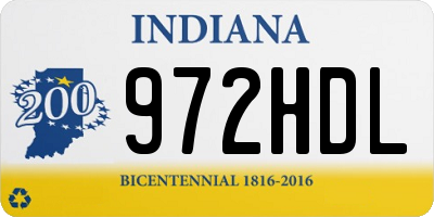 IN license plate 972HDL