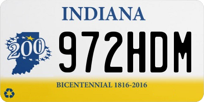 IN license plate 972HDM