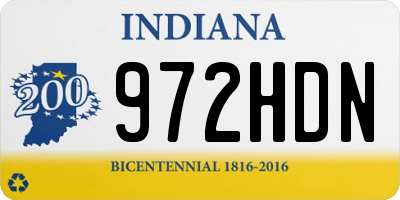 IN license plate 972HDN