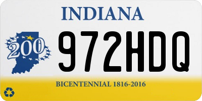 IN license plate 972HDQ