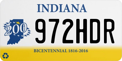 IN license plate 972HDR