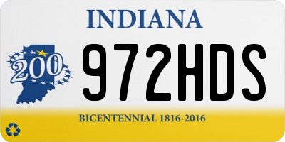 IN license plate 972HDS