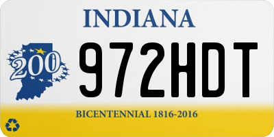 IN license plate 972HDT