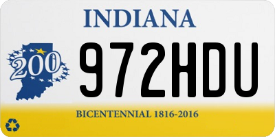 IN license plate 972HDU