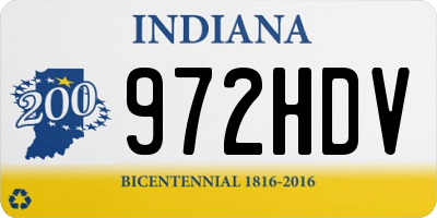 IN license plate 972HDV