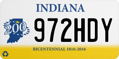 IN license plate 972HDY