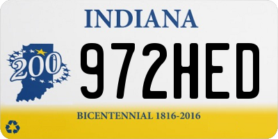 IN license plate 972HED
