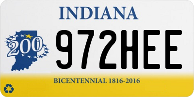 IN license plate 972HEE