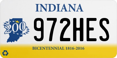 IN license plate 972HES