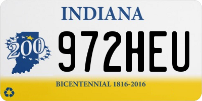 IN license plate 972HEU