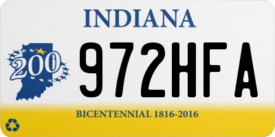 IN license plate 972HFA