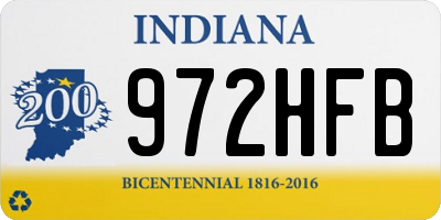 IN license plate 972HFB