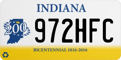 IN license plate 972HFC