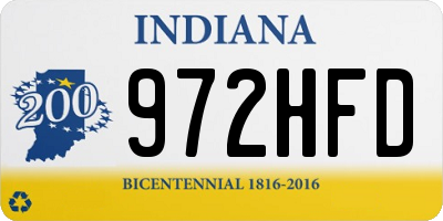 IN license plate 972HFD