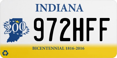 IN license plate 972HFF