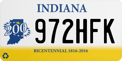 IN license plate 972HFK