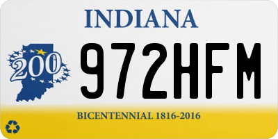 IN license plate 972HFM