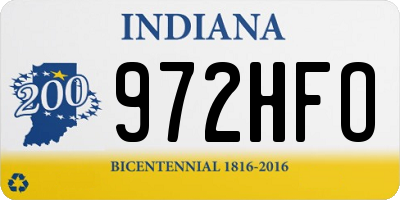 IN license plate 972HFO