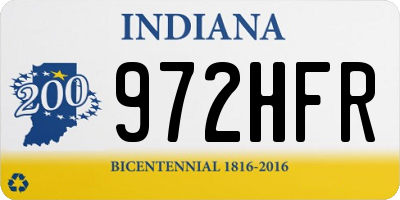 IN license plate 972HFR