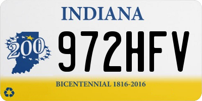 IN license plate 972HFV