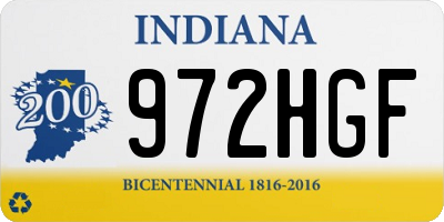 IN license plate 972HGF