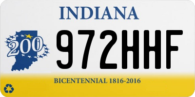 IN license plate 972HHF