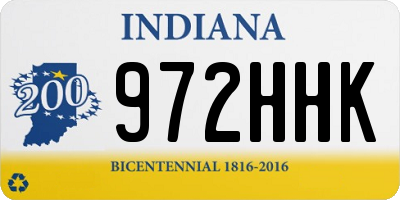 IN license plate 972HHK