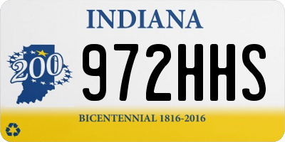IN license plate 972HHS