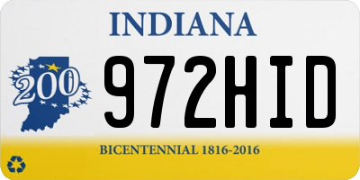 IN license plate 972HID