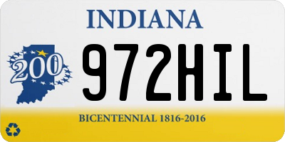 IN license plate 972HIL