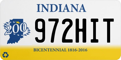 IN license plate 972HIT