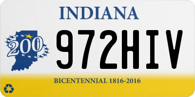 IN license plate 972HIV