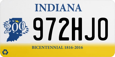 IN license plate 972HJO