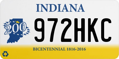 IN license plate 972HKC