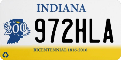 IN license plate 972HLA