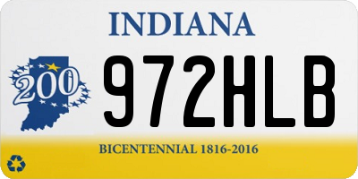 IN license plate 972HLB