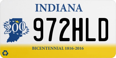 IN license plate 972HLD